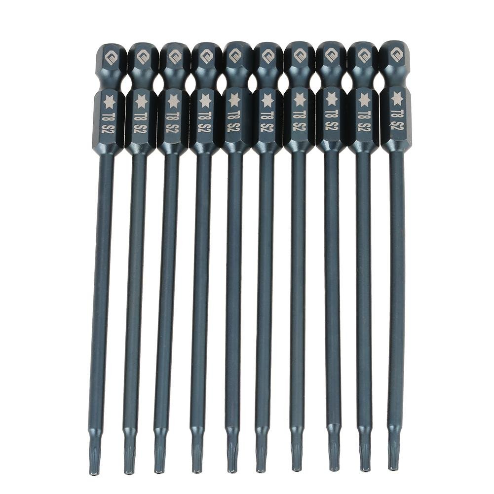Sourcing Map 10er Set Torx T10 Bits – 1/4 Zoll, 75 Mm, Magnetisch, Aus S2-Stahl