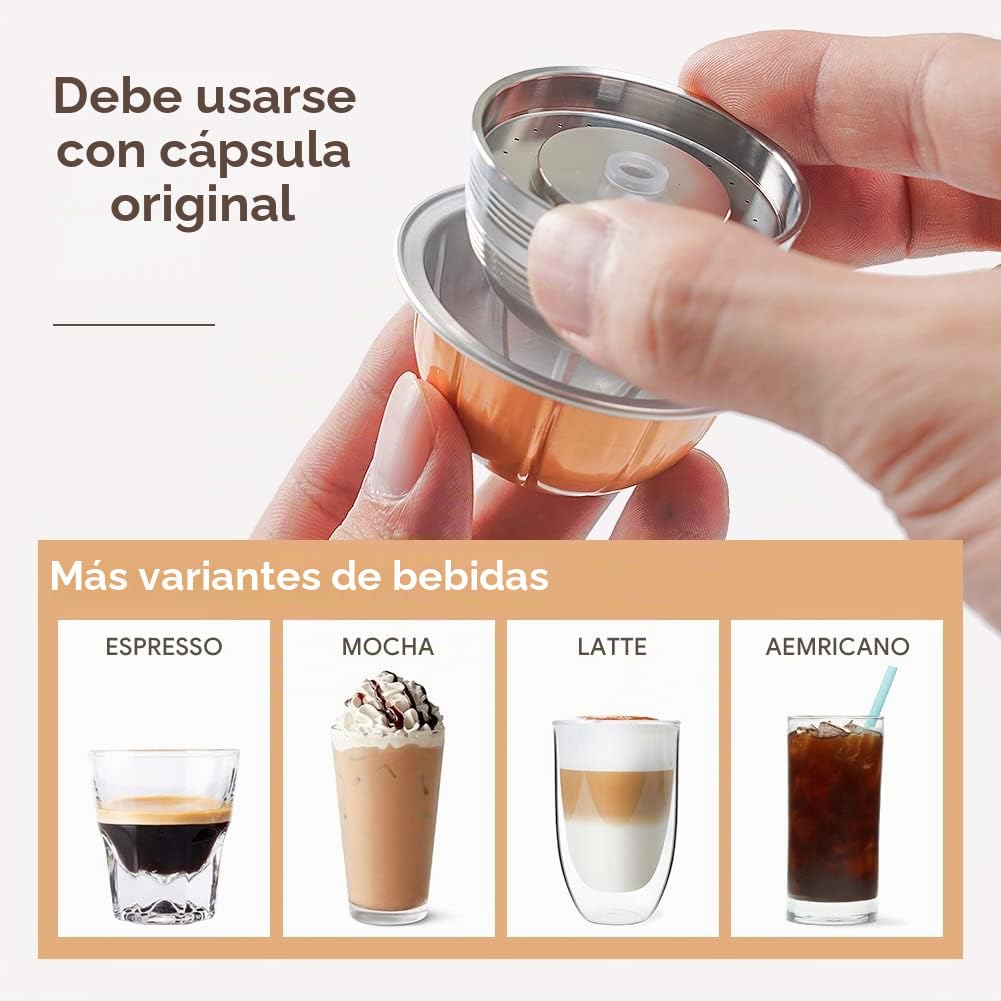 Sesama Vertuo Series - Cápsula de café reutilizable de acero inoxidable compatible con VERTUO Next & VERTUO POP & VertuoPlus y Delonghi ENV135S Cápsulas de café reutilizables Nespresso