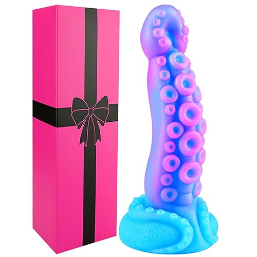 8 Inch Realistic Monster Tentacle Octopus Dildo with Suction Cup, 2'' Diameter Silicone Extra Large Thick Girthy Fantasy Dildos Anal Plug,7” Creature Tapered Alien Dildo Colorful Sex Toy for Women Men - Medium