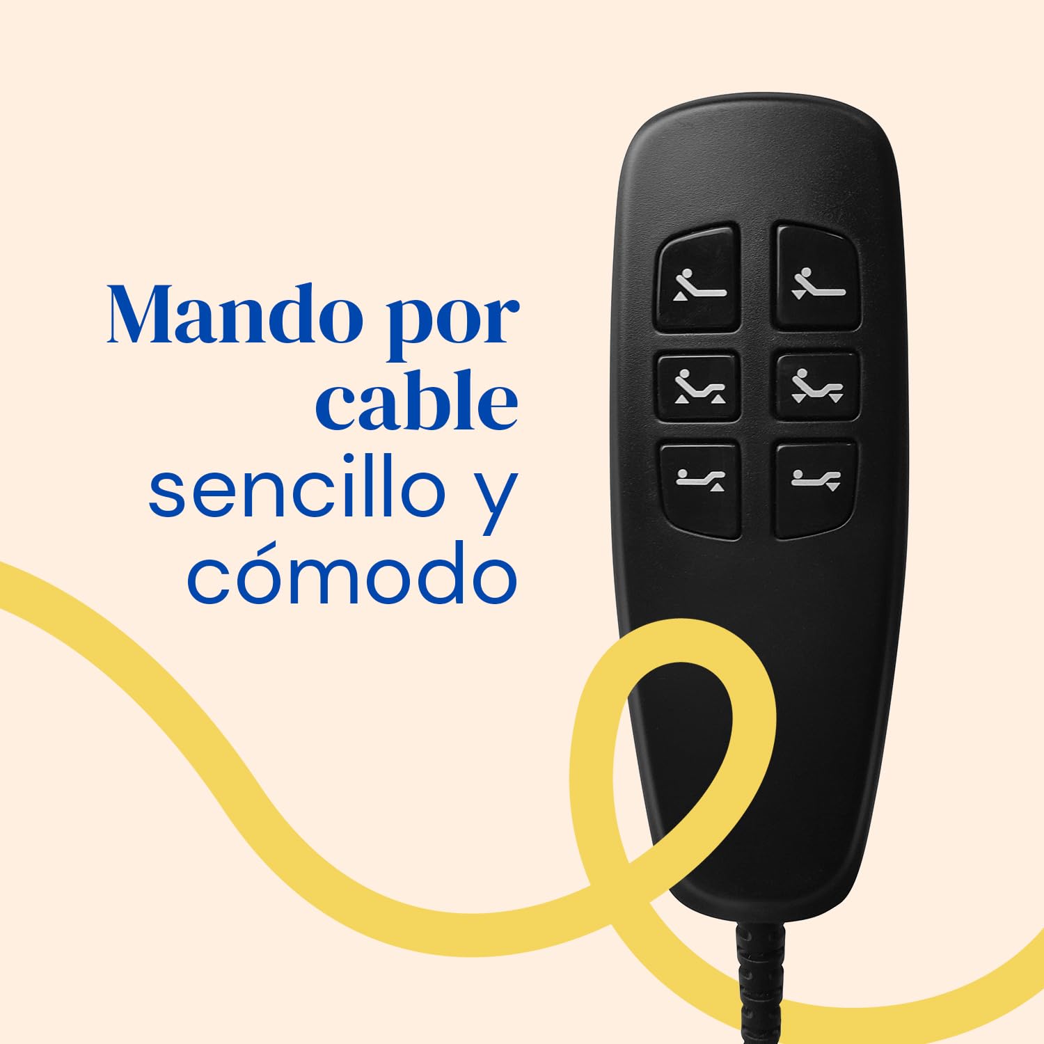 Geriafy - Cama Articulada Eléctrica Reforzada | Patas Regulables en 4 Alturas | Mando por cable (80x200)