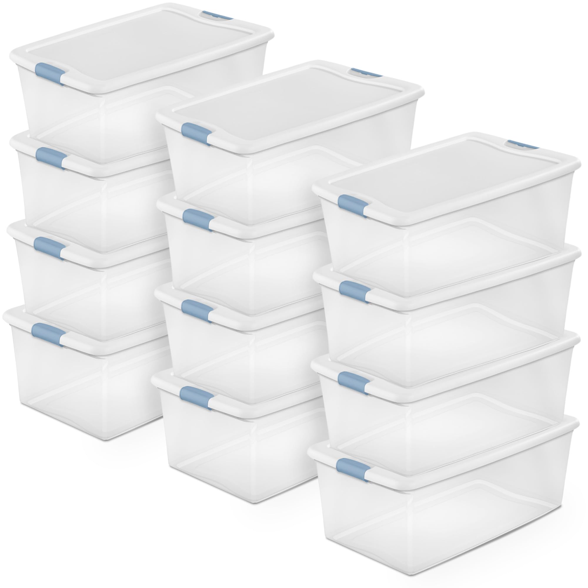 Snapklik.com : Sterilite 12-Pack Latching Box, Under Bed Storage Bins
