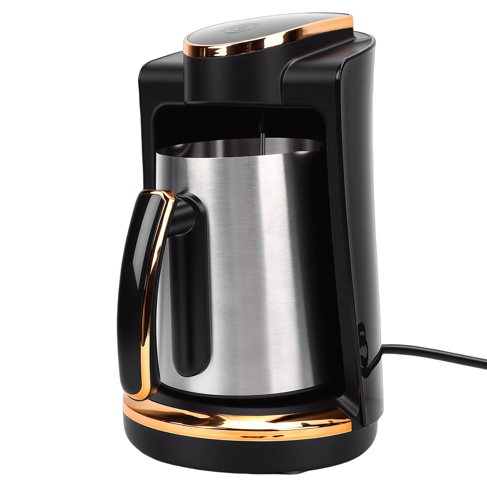 Generic Przenośny Turecki Ekspres do Kawy o Mocy 550 W ze Stali Nierdzewnej i Pojemności 250 Ml na jedną filiżankę Po Turecku do Podróży W Biurze Domowym (Wtyczka UE 220 V)