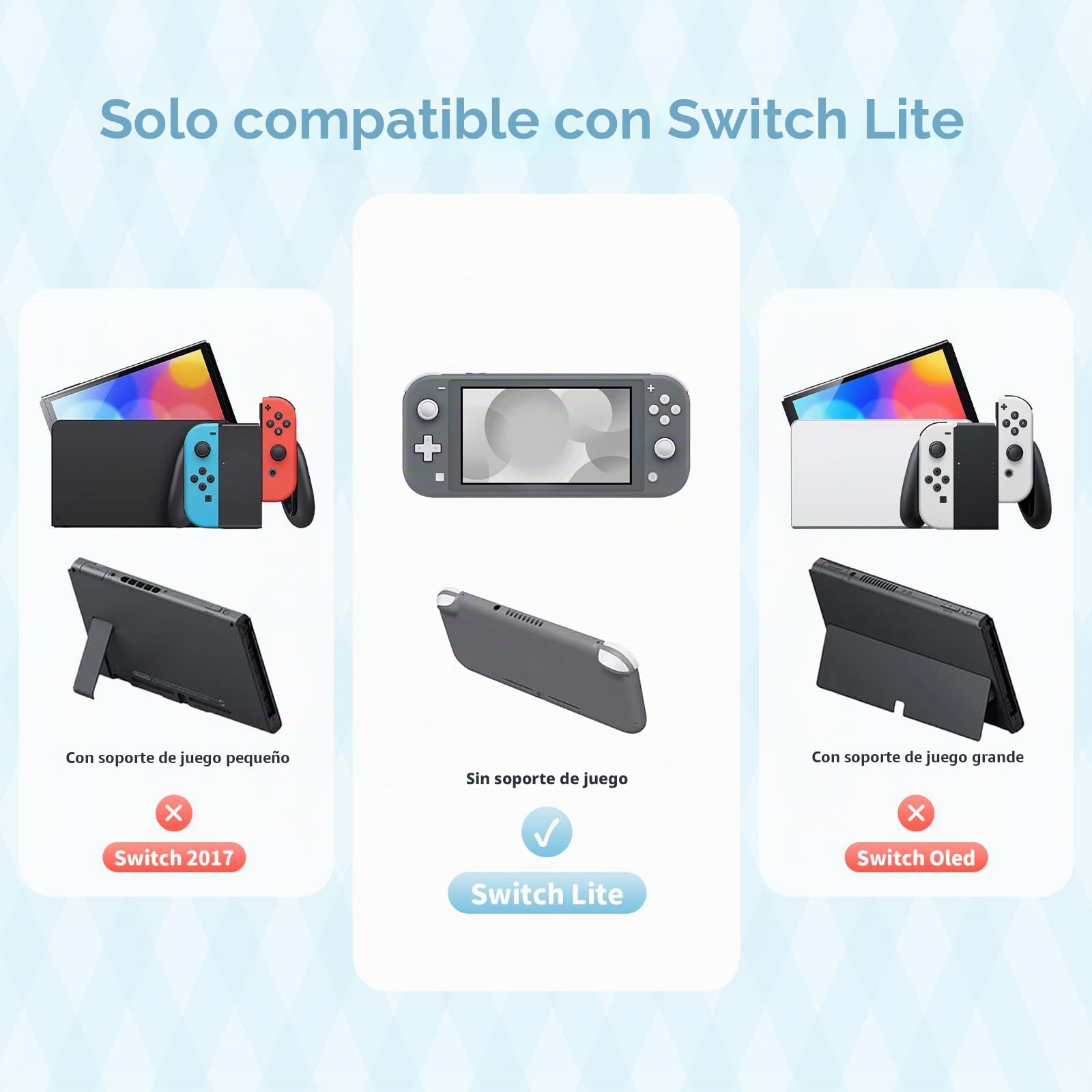 Kuitmor Estuche para Switch Lite, Funda Protectora de Silicona Suave, Carcasa Protectora Antirrayaduras Compatible con Switch Lite 2019 con 2 Tapas de Agarre