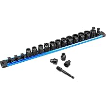 17-Piece 3/8 Drive Metric Stubby Impact Socket Set, 6mm-19mm,Cr-Mo Steel