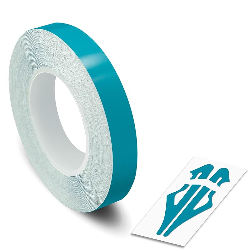 Fita adesiva de vinil para pinstripe AutoXpress Motors Group Azul-petróleo TEAL BLUE, 9 mm – Rolo com 9,80 m