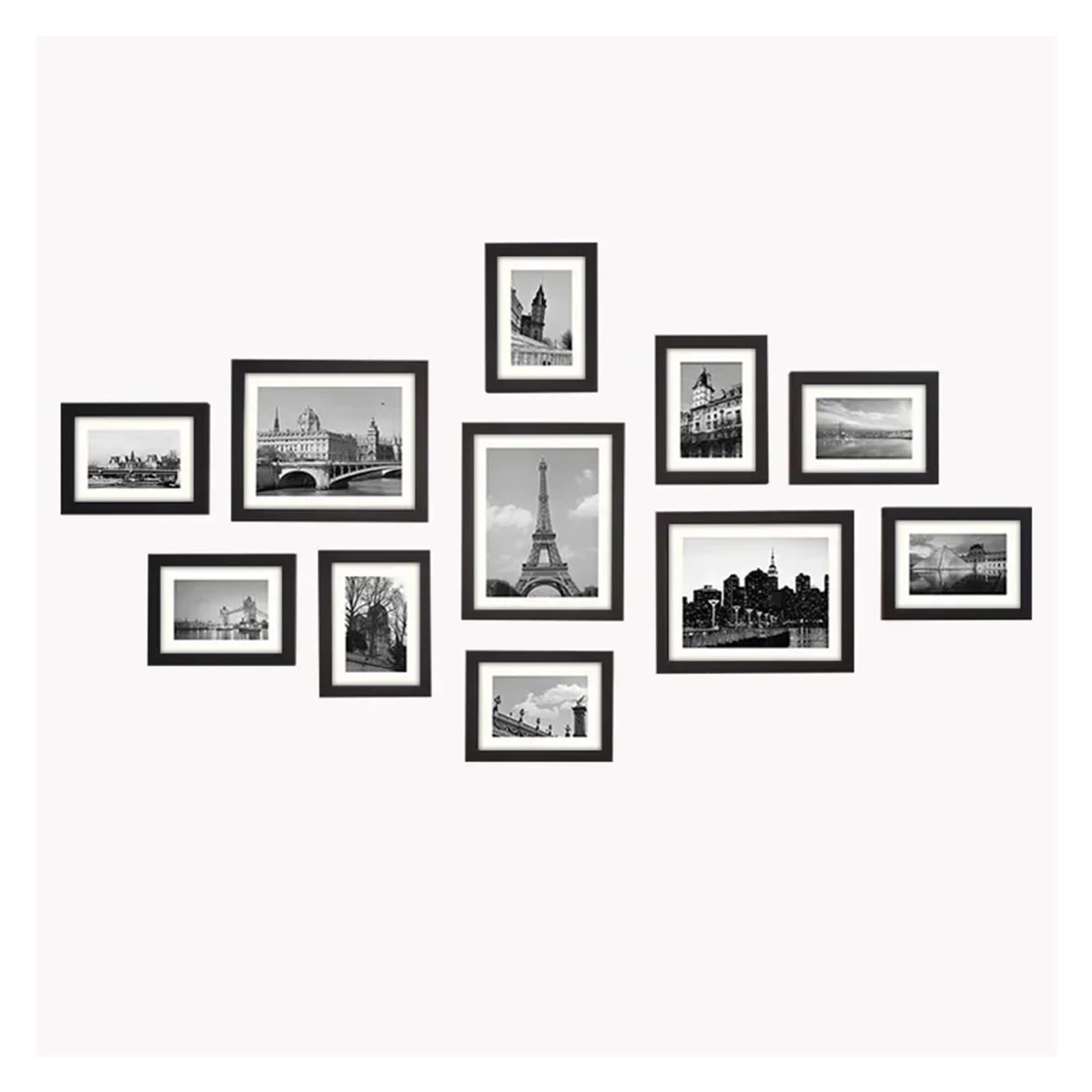 Bilderrahmen Set 11 Stück Fotorahmen for Bilder, Wand, Bilderrahmen, Holz, for Aufhängen, Dekor, Hochzeit, Party(Blue,3x10inch and 8x7inch)