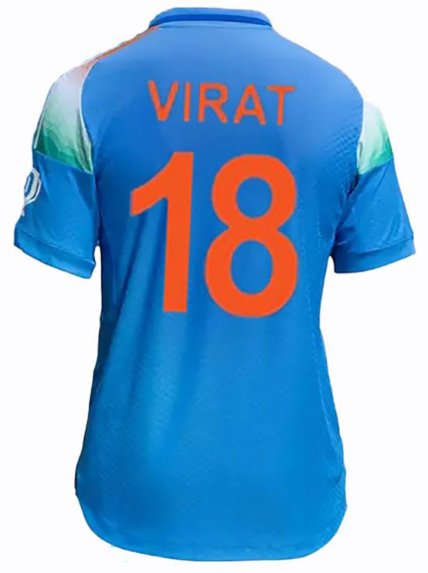 Sports Boys Cricket Virat 18 India ODI Jersey Collar Neck T-Shirt (Kid's, Boy's & Men's) (XL, Multicolor) 1