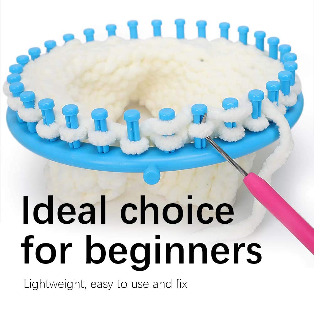 YAOGOHUA Circle Round Knitting Looms Set Craft Kit Tool with Hook Needle and Pompom Scarf Maker