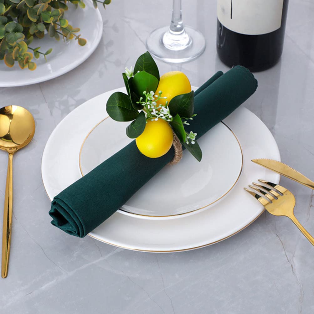 Didiseaon 2pcs Lemon Napkin Ring Fruit Napkin Holder Tropical Serviette Rings for Fruit Theme Birthday Wedding Party Decorations Style 1
