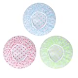 Shower Cap, 3 Pcs Waterproof Reusable Shower Caps Bath Hair Hat Stocking Stuffers for Women Men Kids