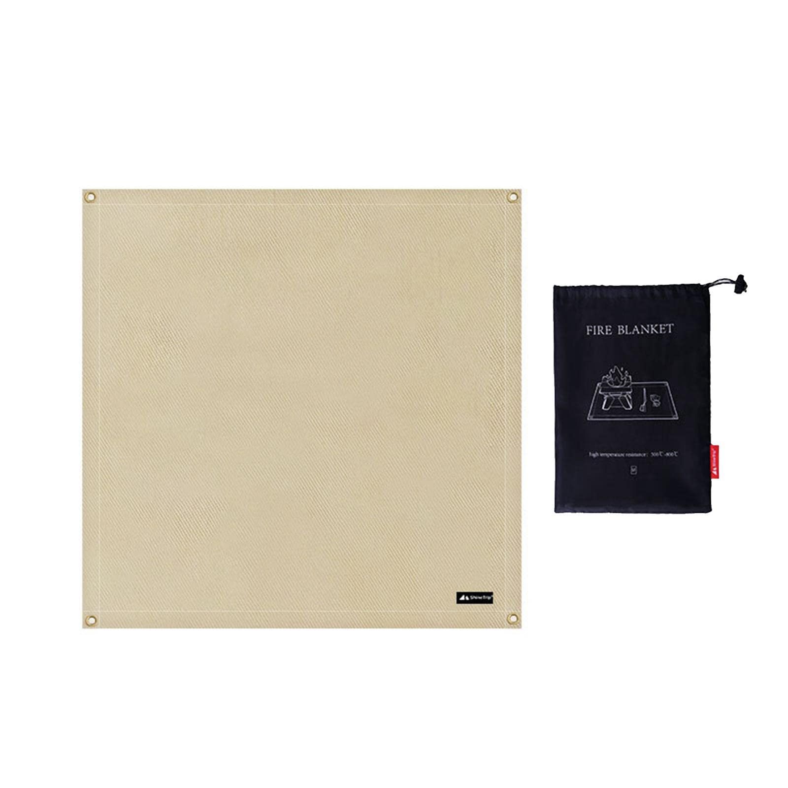 Manta Ignífuga para Parrilla Exterior Alfombra de Protección Retardante a Las Llamas Bloqueadora de con Orificios Metálicos, Los 80x80cm