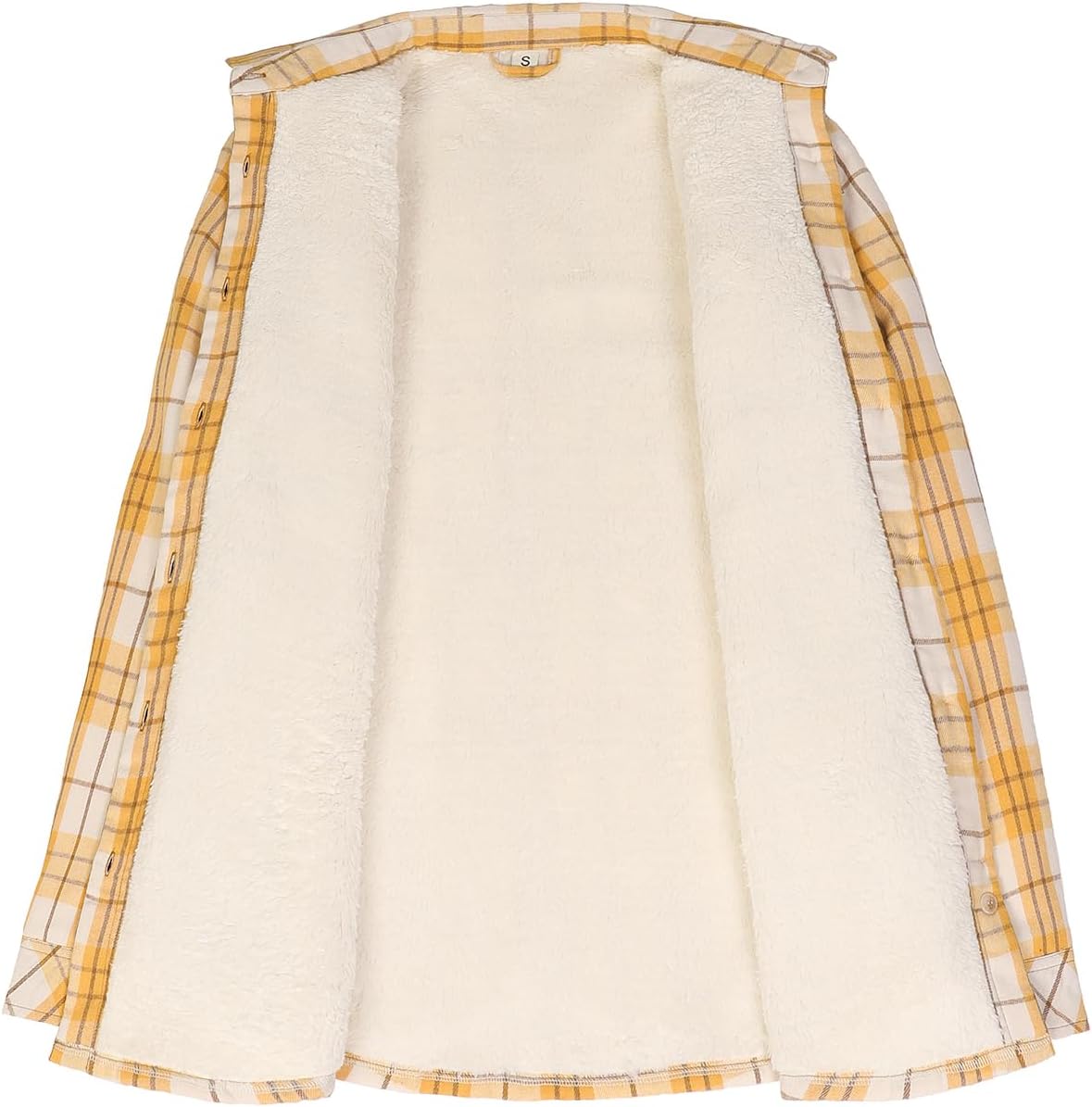 ThCreasa Womens Sherpa Lined Flannel Jacket with Hand Pockets, Plaid Button Down Fuzzy Shirt Jackets - Image 3