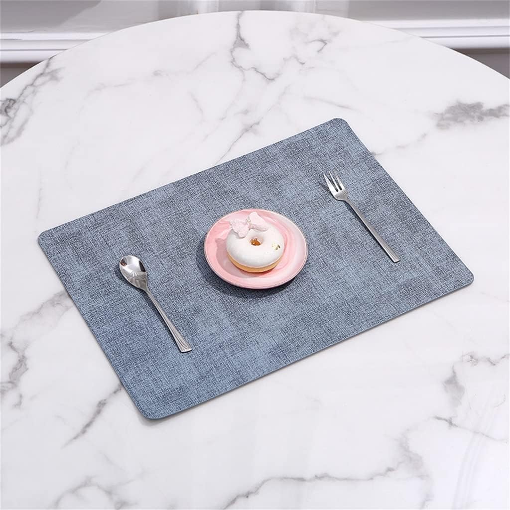 Rectangular Leather Placemat Bowl Plate Protector Coaster Insulation Washable Table Decoration(D)