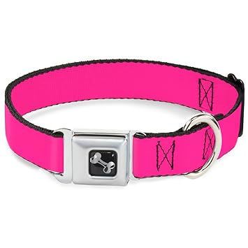Buckle-Down DC-W30838-M Seatbelt Dog Collar, Medium, Hot Pink
