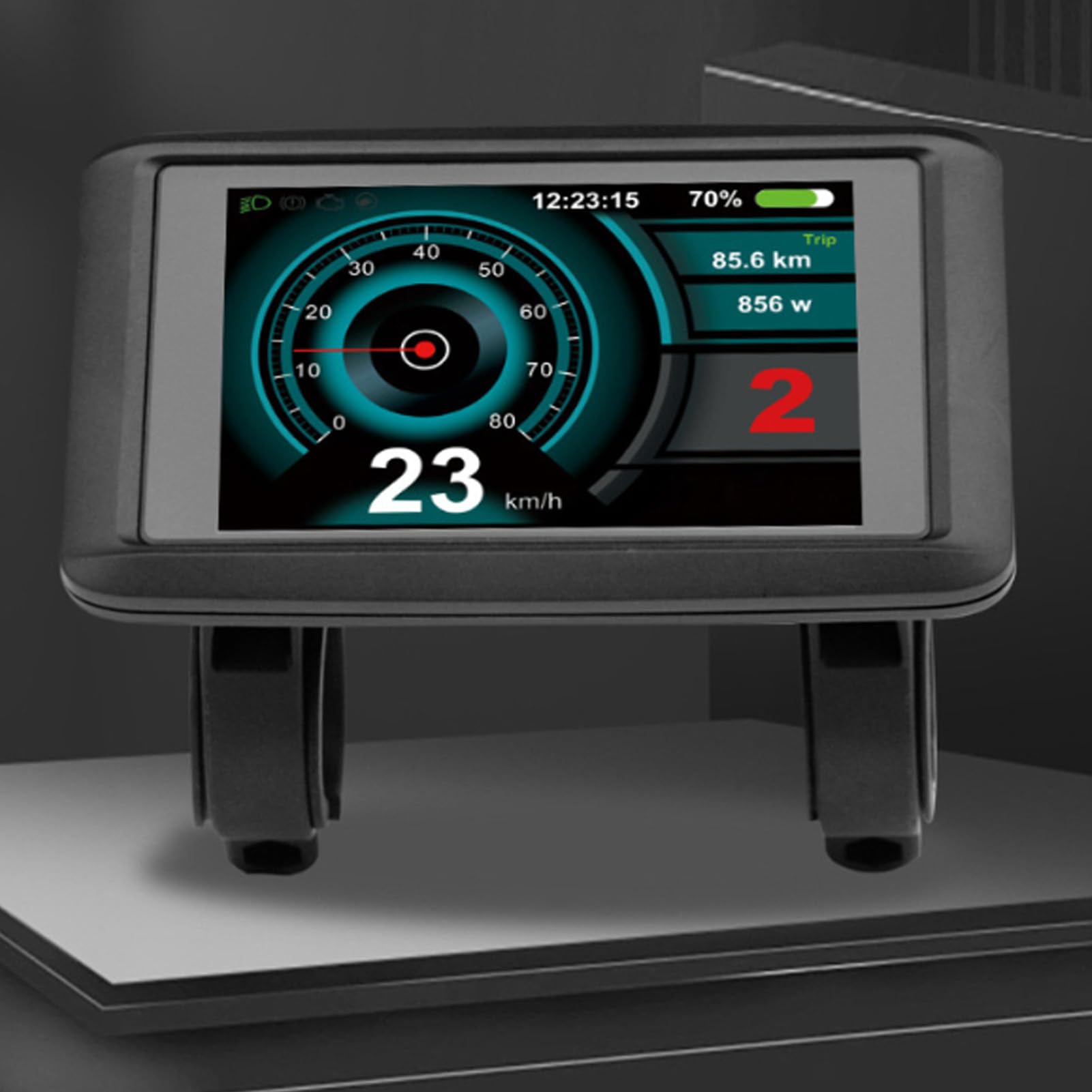 Kadimendium Display LCD a Colori per Bici Elettrica Schermo TFT Durevole da 3,5 Pollici con Ricarica USB per Ciclisti di Scooter Elettrici