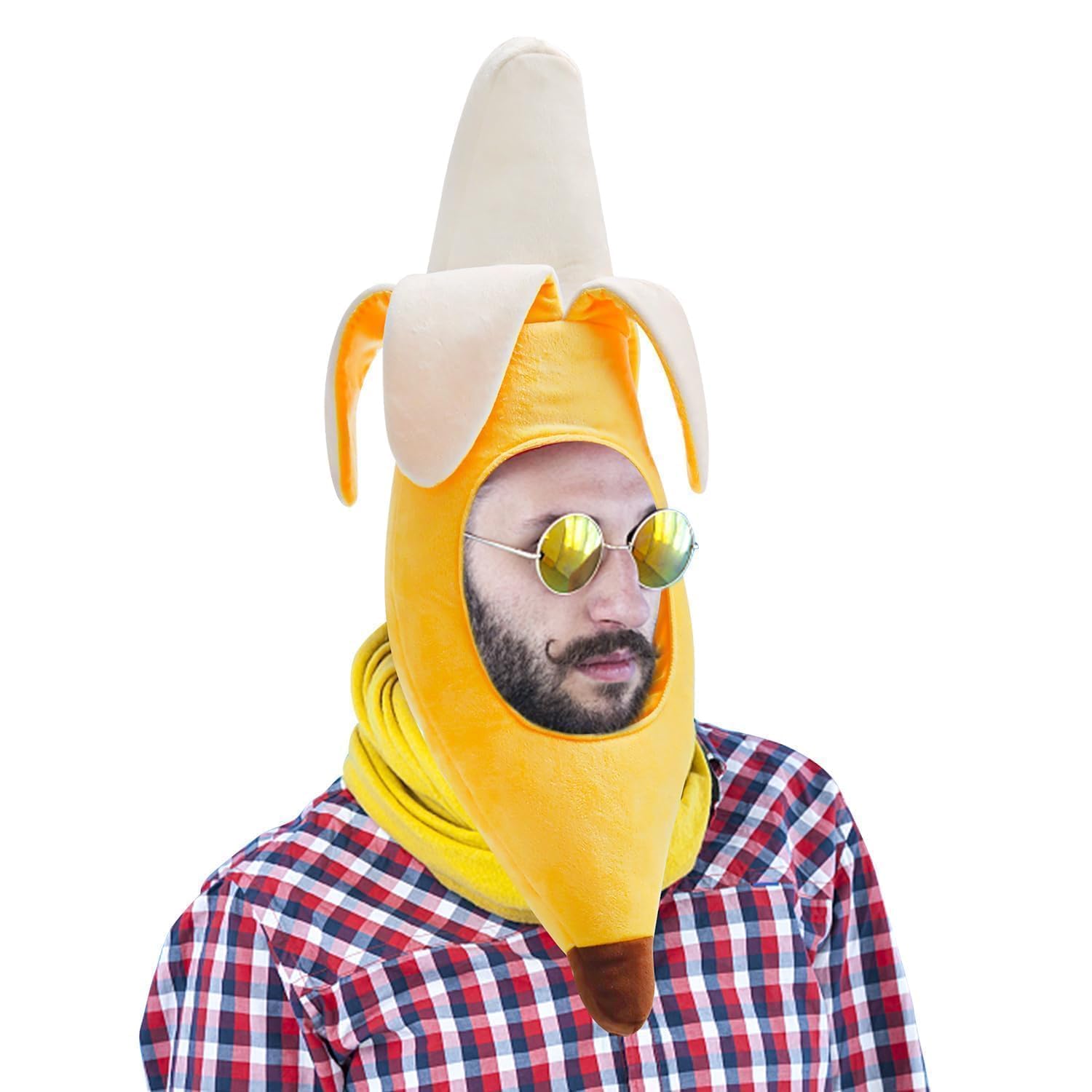 Warmtree Cute Banana Suit Plush Hat - Banana Party Dress Up Hat for Halloween & Cosplay