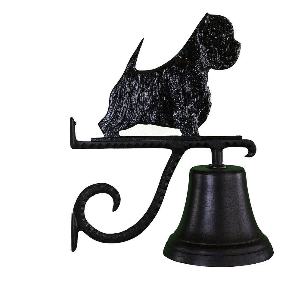 Montague Metal Products Cast Bell with Black West Highland White Terrier