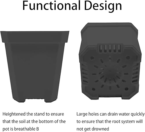 Miniatura 4 de EBaokuup 10 macetas de vivero con cúpula de humedad, maceta de plástico suave de 3 pulgadas, contenedor cuadrado para plantas, maceta de inicio de