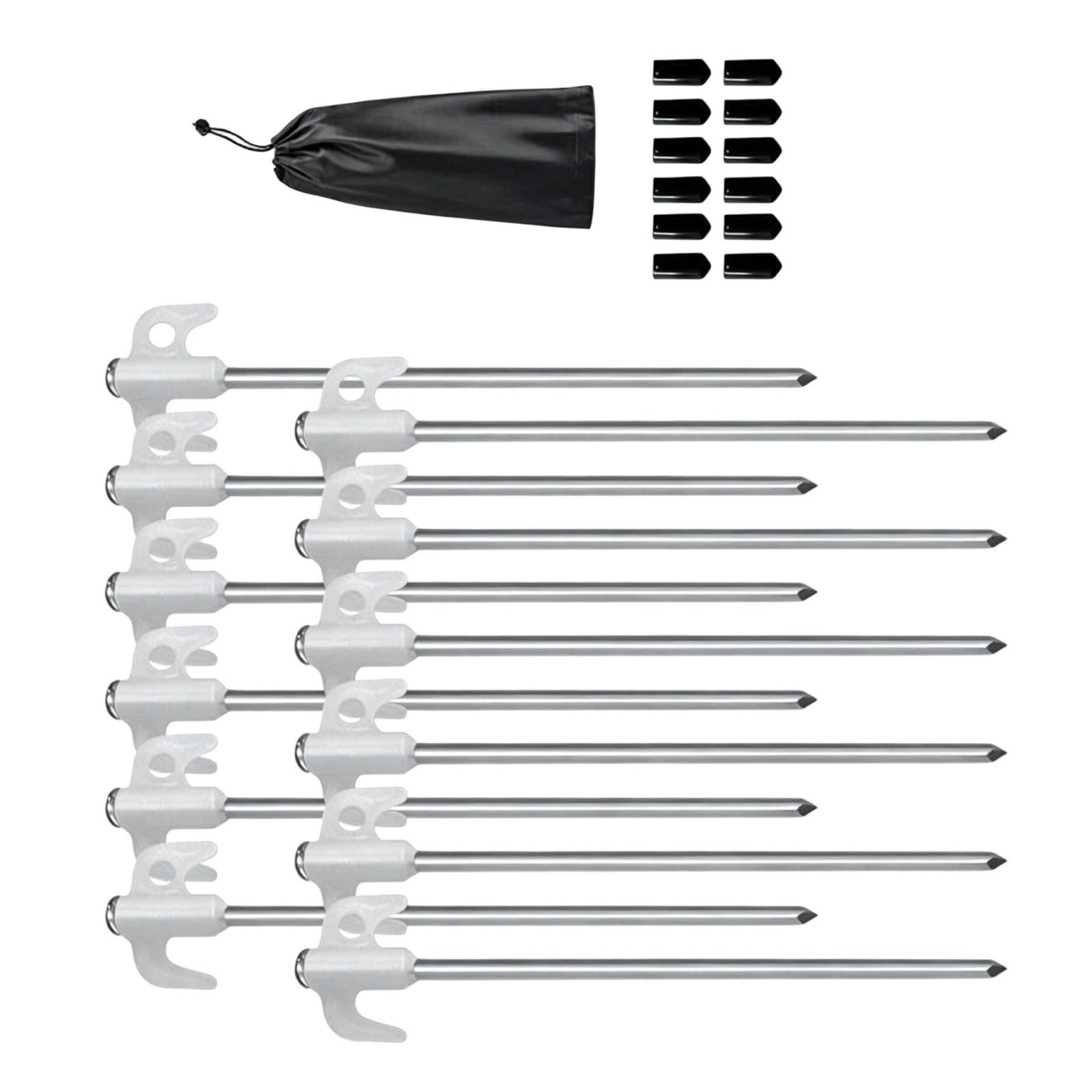 QIAOLIDA Camping Tent Stakes Steel Tents Stakes Peg Garden Ground Anchors With Hook Wind Camp Tent Spikes Canopy Nails