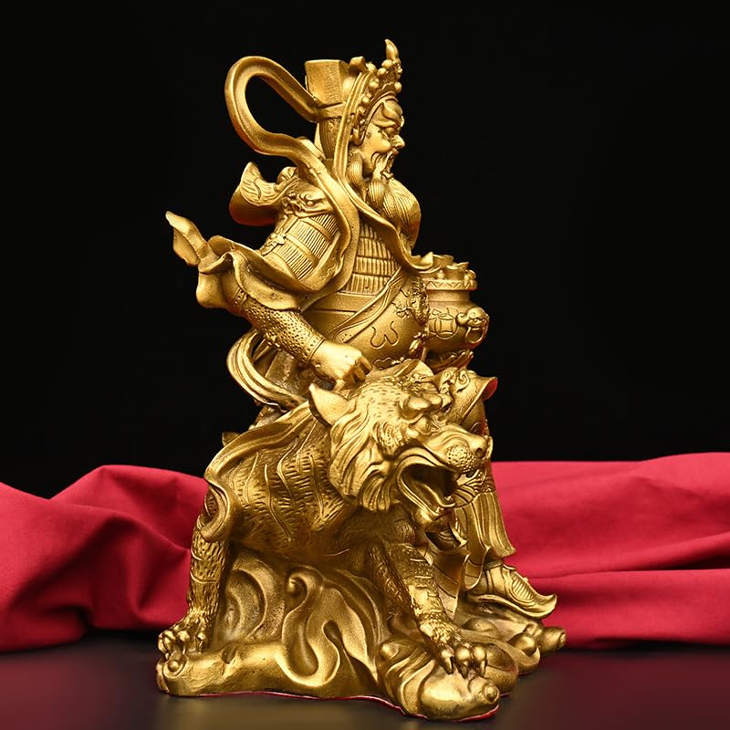 Posąg Buddy do wnętrz Bóg bogactwa rzeźba mosiężna statua Buddy ozdoby domowe kult feng shui rzeźba biurowa dekoracja pulpitu medytacyjna statuetka Buddy rzeźba (M)