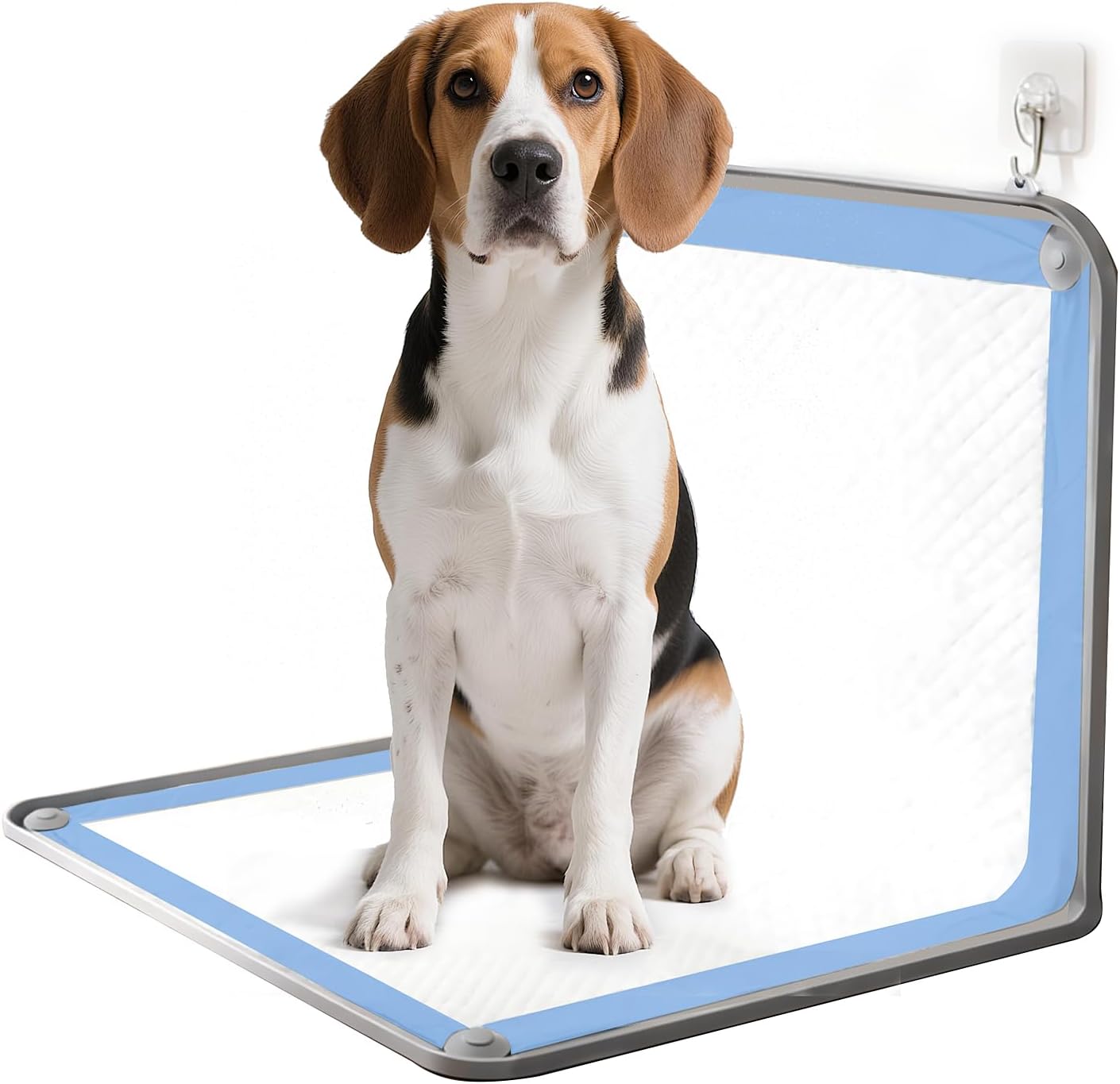 Pawtasy Silicone Pee Pad Holder for Dogs Fits Up to 36" x 25" Training Pads Leak-Proof Non-Slip Puppy Pee Pad Holder with Fixed Buttons Portable Easy to Clean