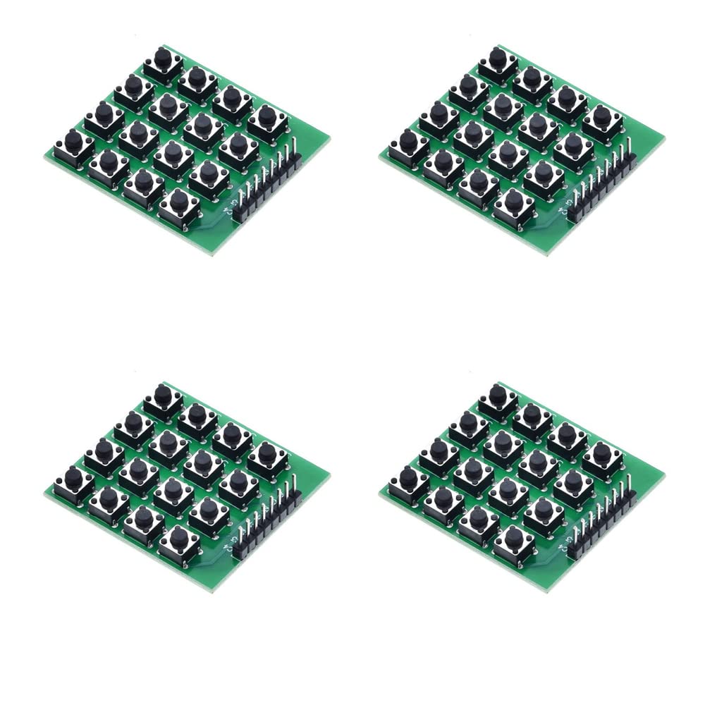 Treedix 4pcs 8 Pin 4x4 Matrix 16 Keyboard Button Keypad Module Microswitch Compatible with Arduino and Raspberry Pi