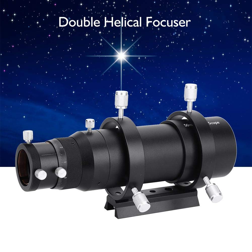 Finderscope, Aluminiumlegierung 50mm Double Helical Focuser Guide Scope Finderscope für astronomisches Teleskop Schwarze Farbe