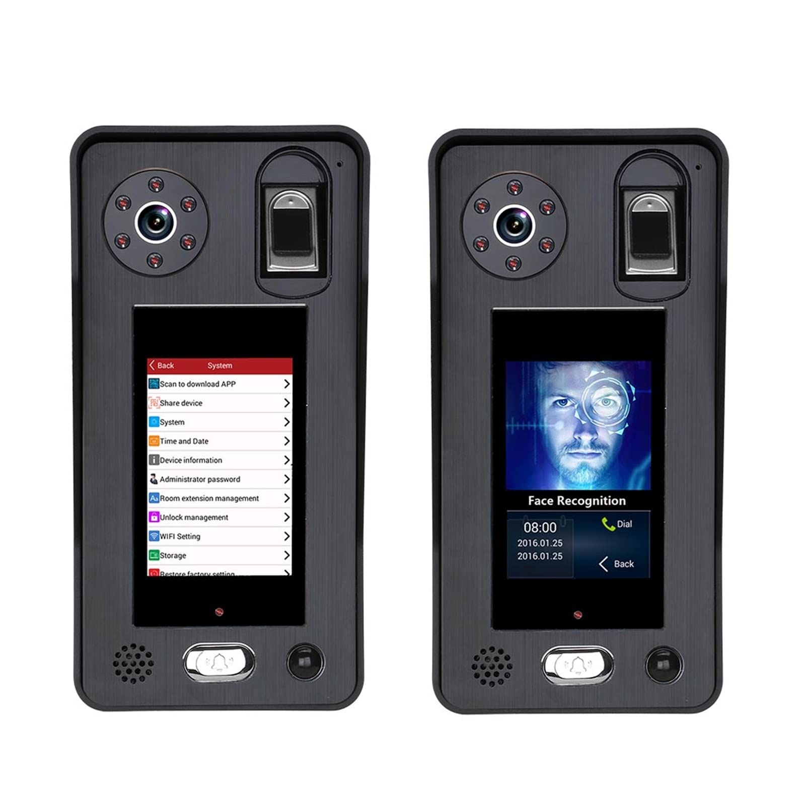 Videoportero con cámara de alta definición, 7 pulgadas inalámbrica WIFI Sistema de intercomunicación de la puerta del teléfono de la puerta de la puerta del video 1080p Cámara de 1080p 500 huellas dac