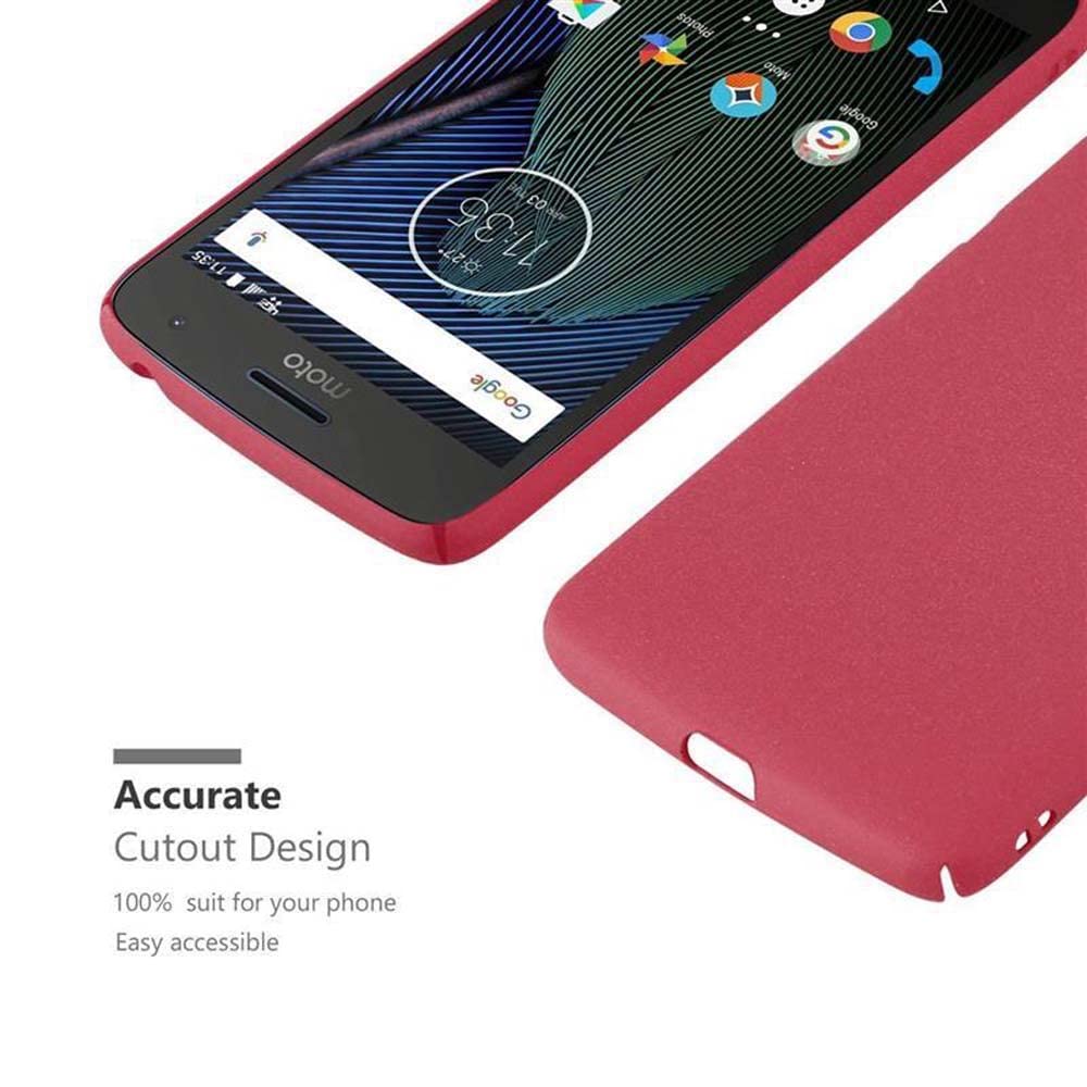 Custodia Rigida Cadorabo Frosty Rosso Per Motorola Moto C - Cover Sottile Antiurto In Plastica Con Bordo Rialzato, Guscio Protettivo