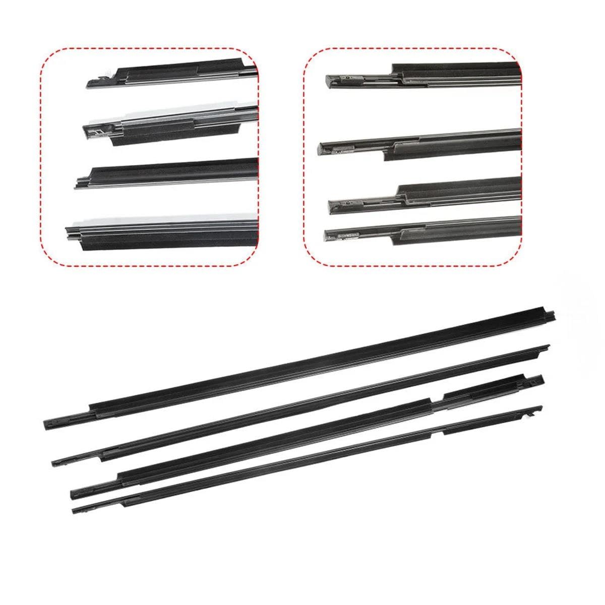 Striscia Tenuta Portiera Guarnizione In Gomma Finestrini Esterni 4 Pezzi Per Toyota Per Land Per Cruiser Per Prado 120 Series 2003-2009 Per Lexus GX470 2003-2009 Guarnizioni