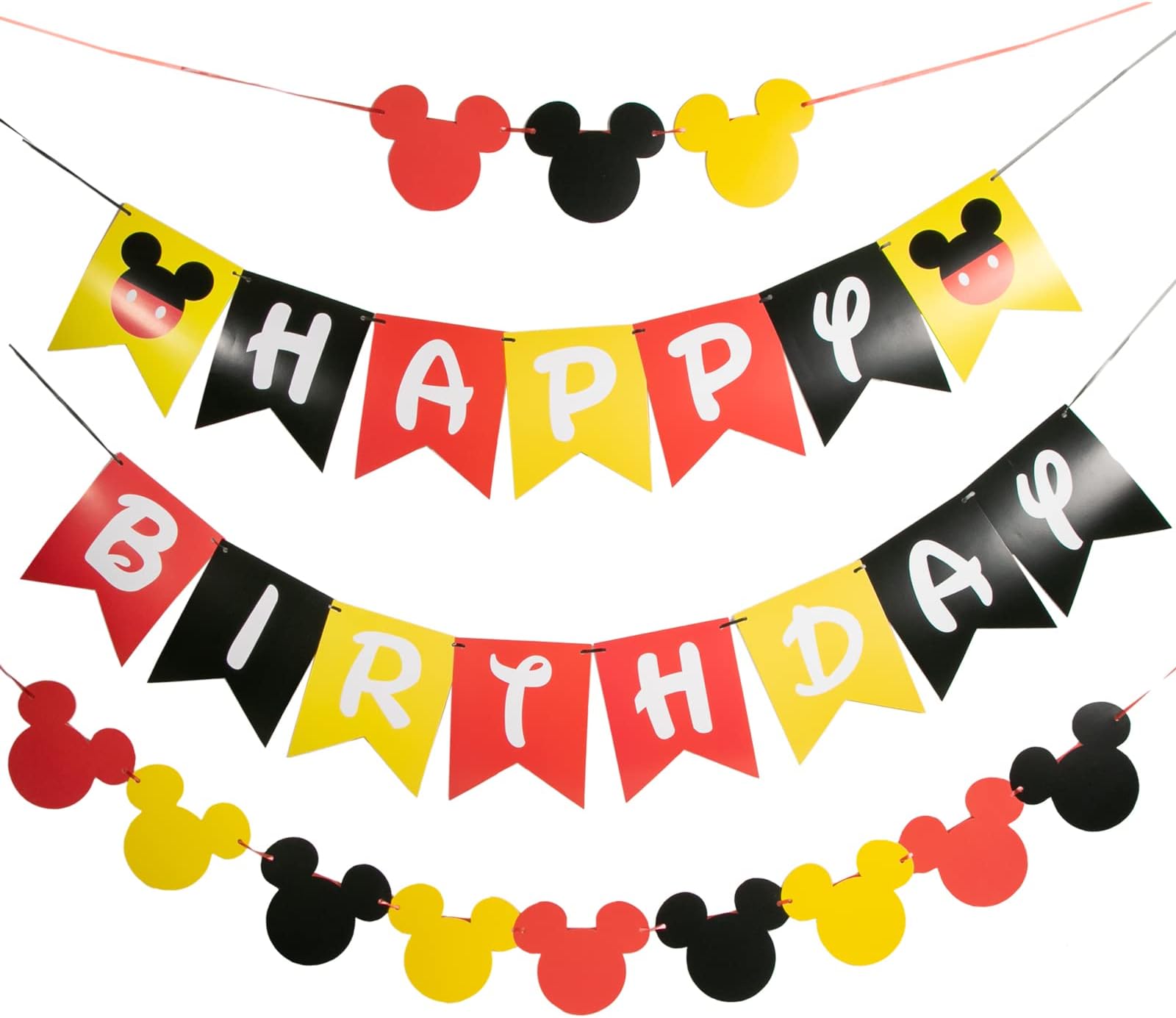 Amazon.com: Mickey Mouse Happy Birthday Party Banner Flags for Kid ...