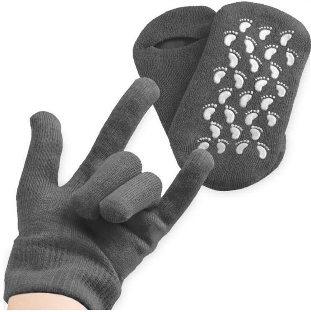 HiiBaby Moisturizing Gloves Gel Lining Cotton Glove with Essential Oils and Vitamins for Repair Eczema Dry Rough and Cracked Hands (Gray) : Beauty & Personal Care