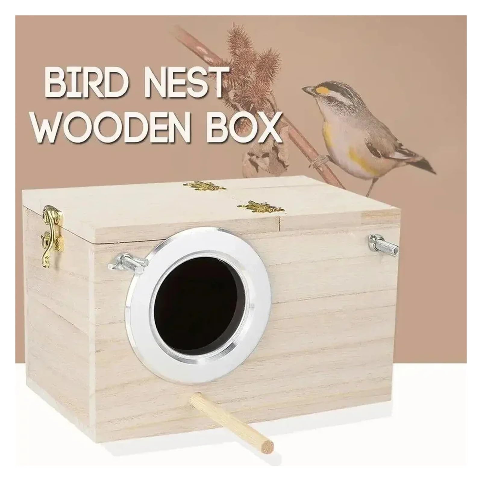 Nido de Madera para pájaros Jaula Nido for Loros, agapornis de Madera, Herramientas for el hogar, Casas for pájaros for jardín(L)