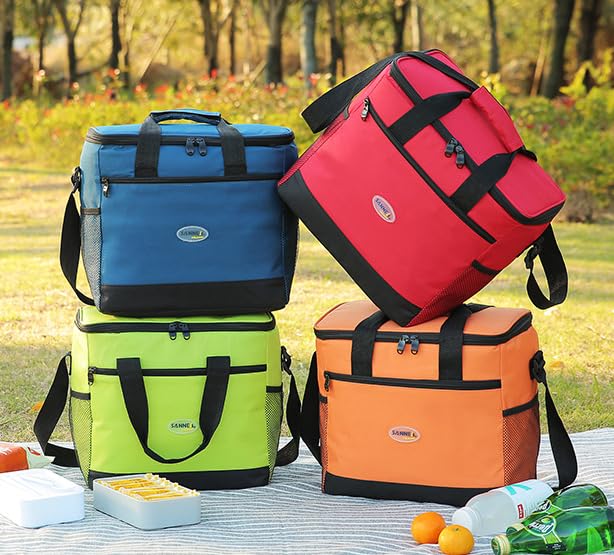 MAxba Folding Leak Proof Lunch Bag with Adjustable Straps, Ladies/Men Lunch Bag, Adult Insulated Lunch Box Cooler Bag for Work Office Picnic Beach (gray)