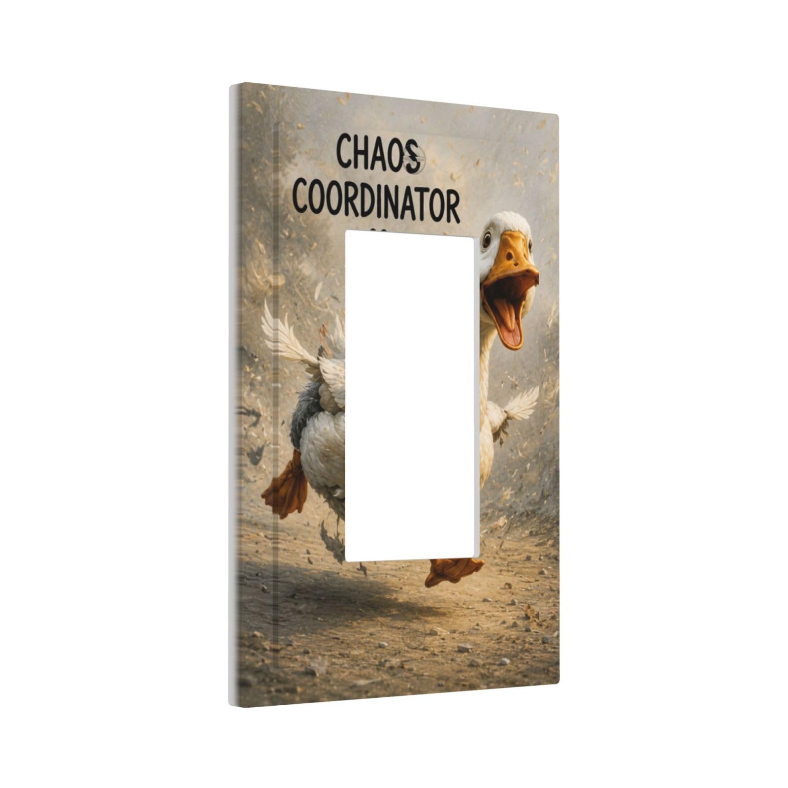 Yamxbfa Funny Running White Duck Humorous Goose Decorative Outlet Covers 1 Gang Rocker Light Switch Cover Plate Single Wall Plates Switch Plate Covers Faceplate For Farmhouse Home Decor