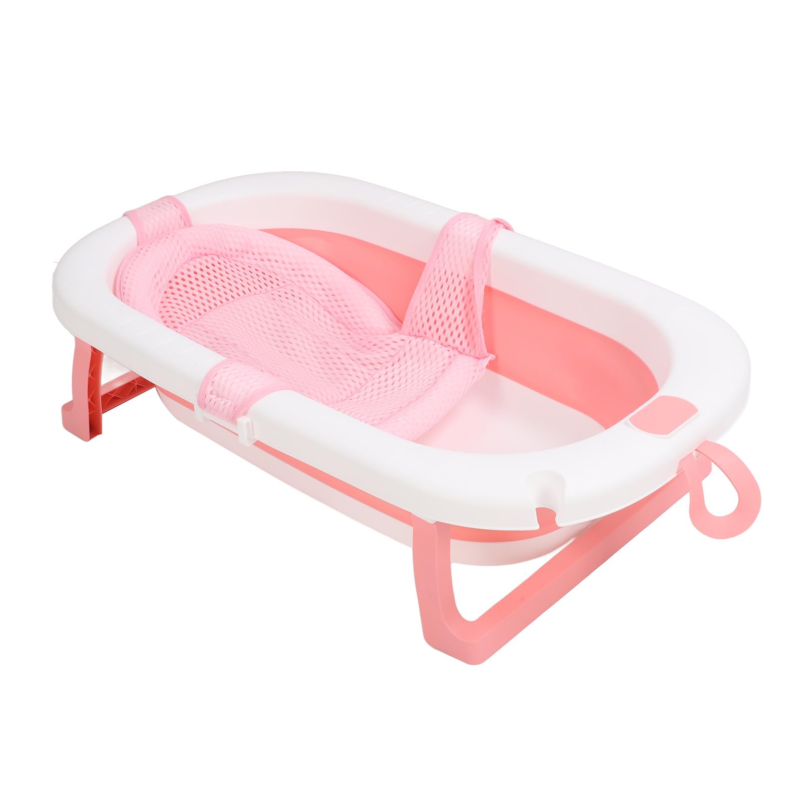 Zestaw do Wanienki dla Dziecka, Wanienka dla Dziecka, Duża Składana Siatka Kąpielowa Oszczędzająca Miejsce do Kąpieli dla Noworodka (PINK)