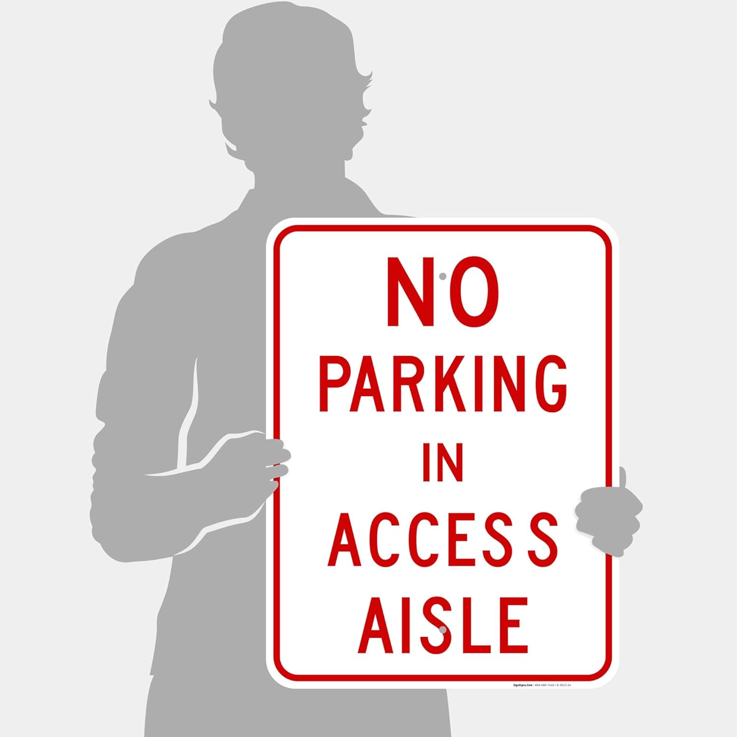 Maryland Handicap Parking Sign, No Parking in Access Aisle Sign, 18x24 Inches, Rust Free .063 Aluminum, Fade Resistant, Made in USA