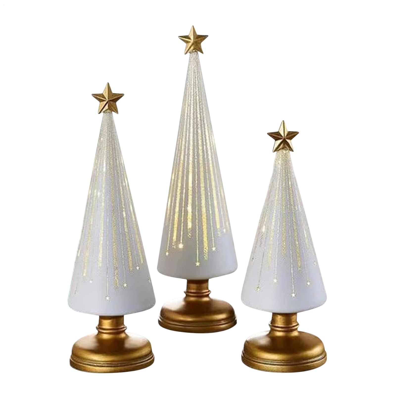 Arbres Étoilés Nocturnes en résine pour décoration de table de Noël