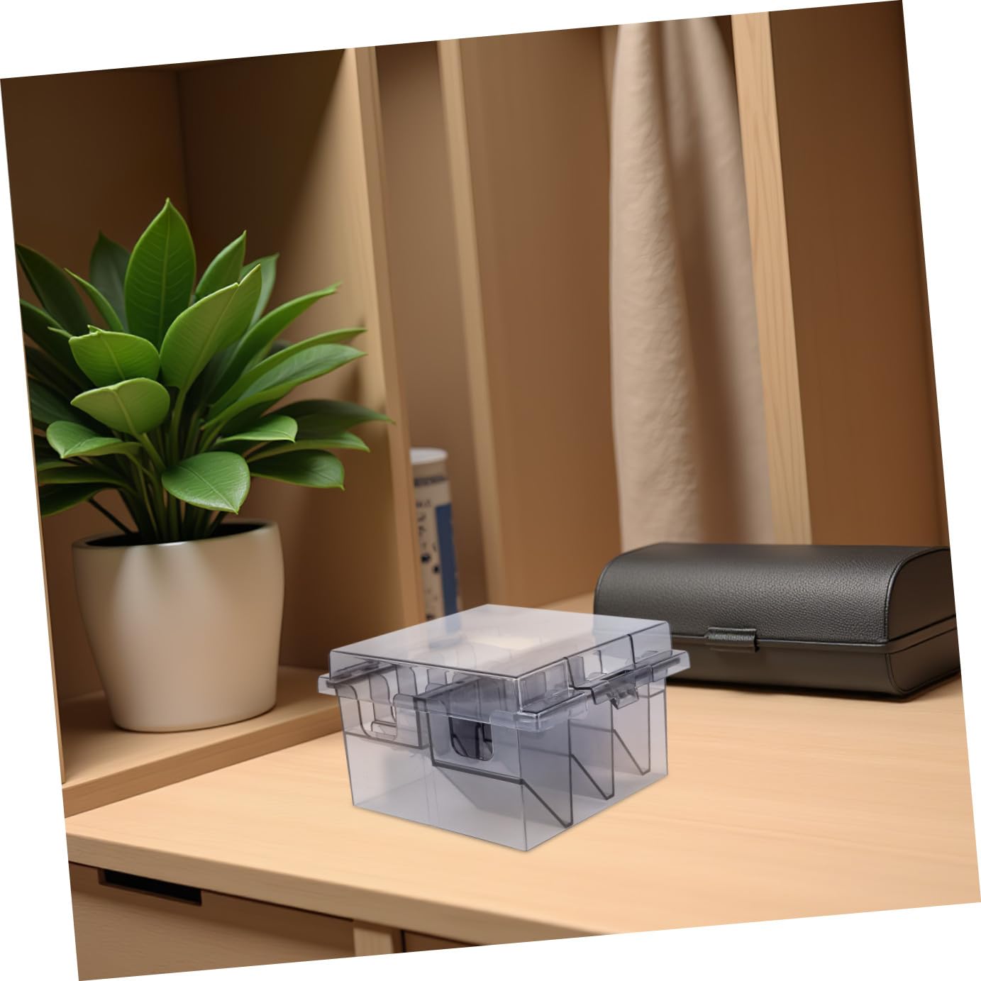 Clipper Guard Organizer Plastic Storage Case with Lid 8 Grids Barbershop Comb Box Clear Organizer Storage Box Desktop Container Dividers Hairdressing Accessories Clipper Holder