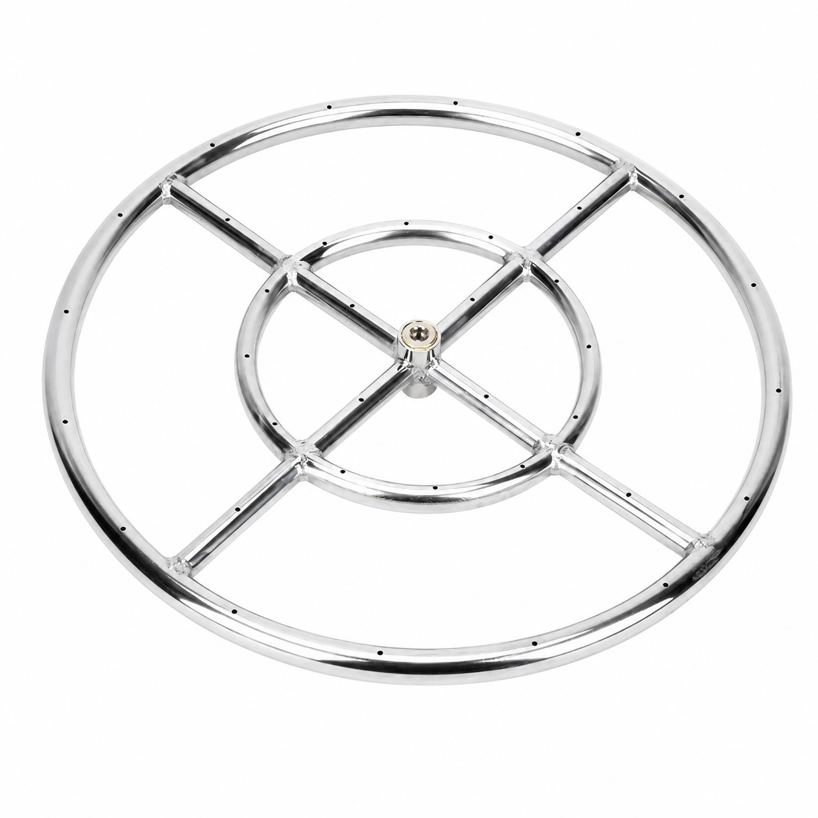 Anello Bruciatore a Doppio Cerchio in Acciaio Inox Anello Bruciatore Lucidato Riscaldatore per Patio