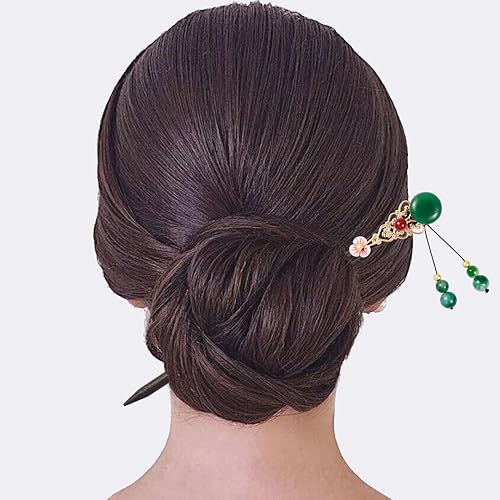 Miniatura 5 de Palillos de pelo de madera de 7.08 pulgadas para moños, palillos chinos para mujer, horquillas para cabello largo (2 unidades)