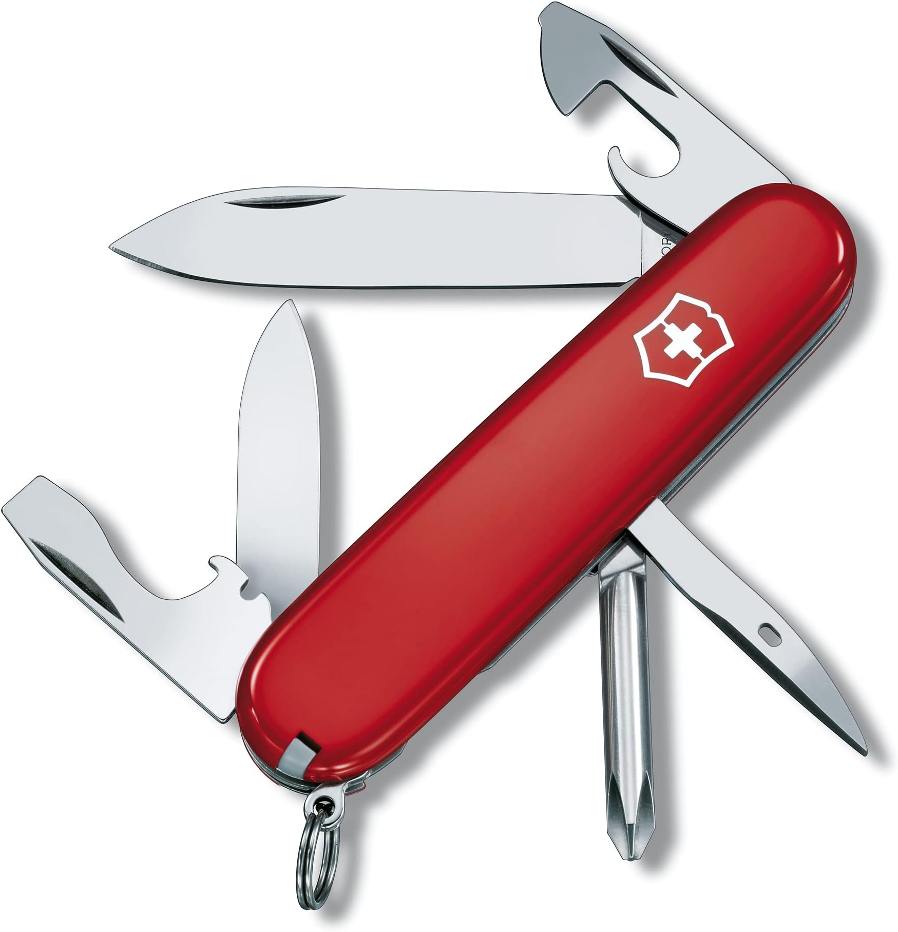 Tinker Swiss Army Pocket Knife, Medium, Multi Tool, 12 Functions, Blade, Screwdriver, Red