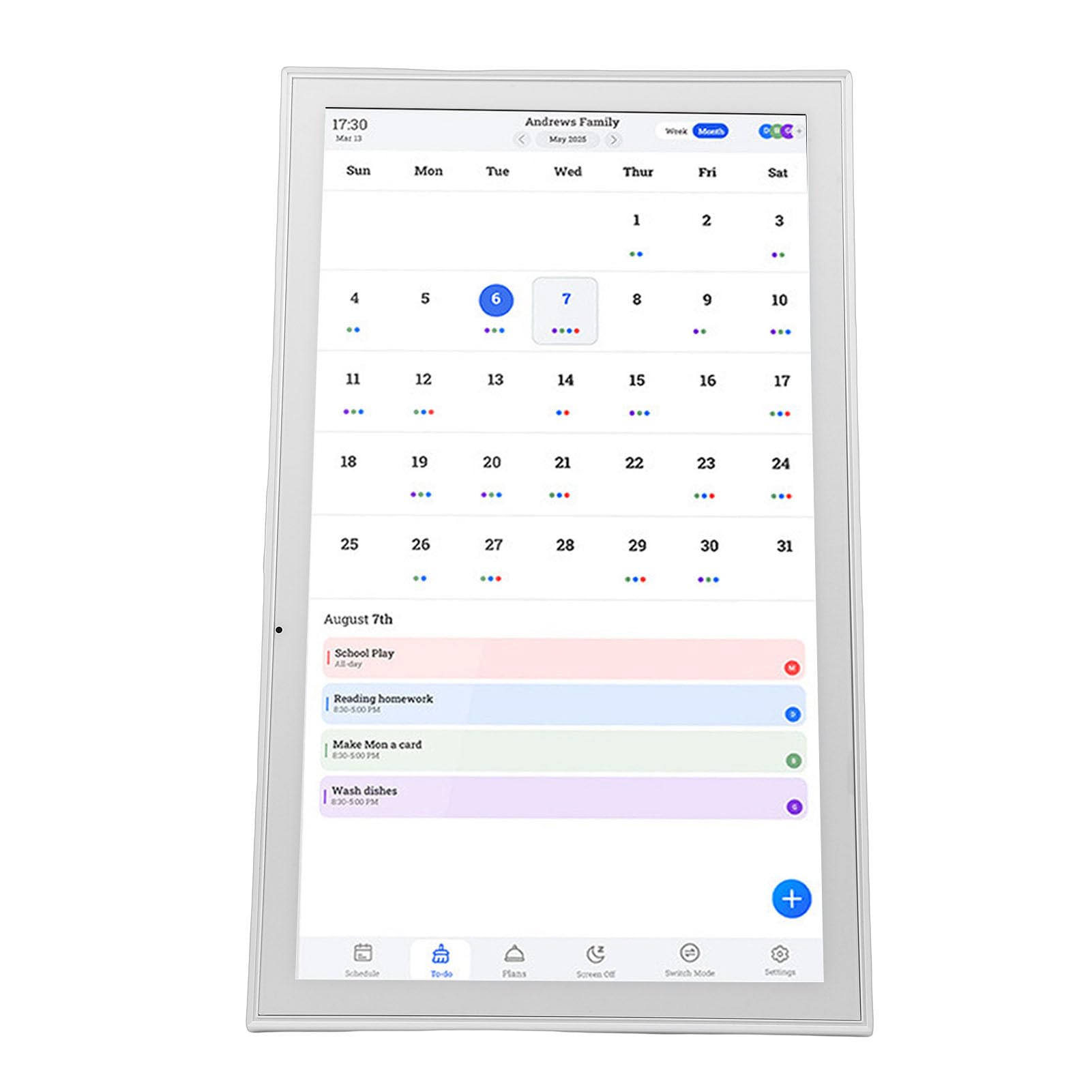 Sxhlseller 21,5-Zoll-Smart-Touchscreen-Familienplaner, Aufgabendiagramm, Digitaler Bilderrahmen für das Heimbüro, ß (EU-Stecker 100–240 V)
