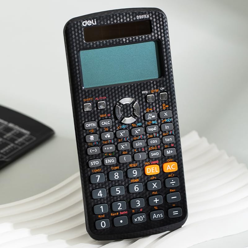 Image of deli E991EX Scientific Calculator with 3 Years Warranty 552F Textbook Display ANS Function Fractional Arithmetic Function - Black
