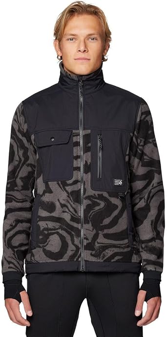Mountain Hardwear, First Tracks Fleece Full-Zip Jacket - Mens, Volcanic Rockstrata/Black, L