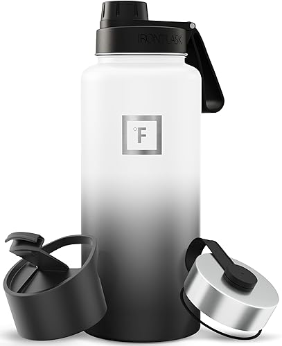 Miniatura 78 de IRON °FLASK Frasco de hidratación para acampar y senderismo con pajilla, botella de agua deportiva de acero inoxidable con aislamiento de boca