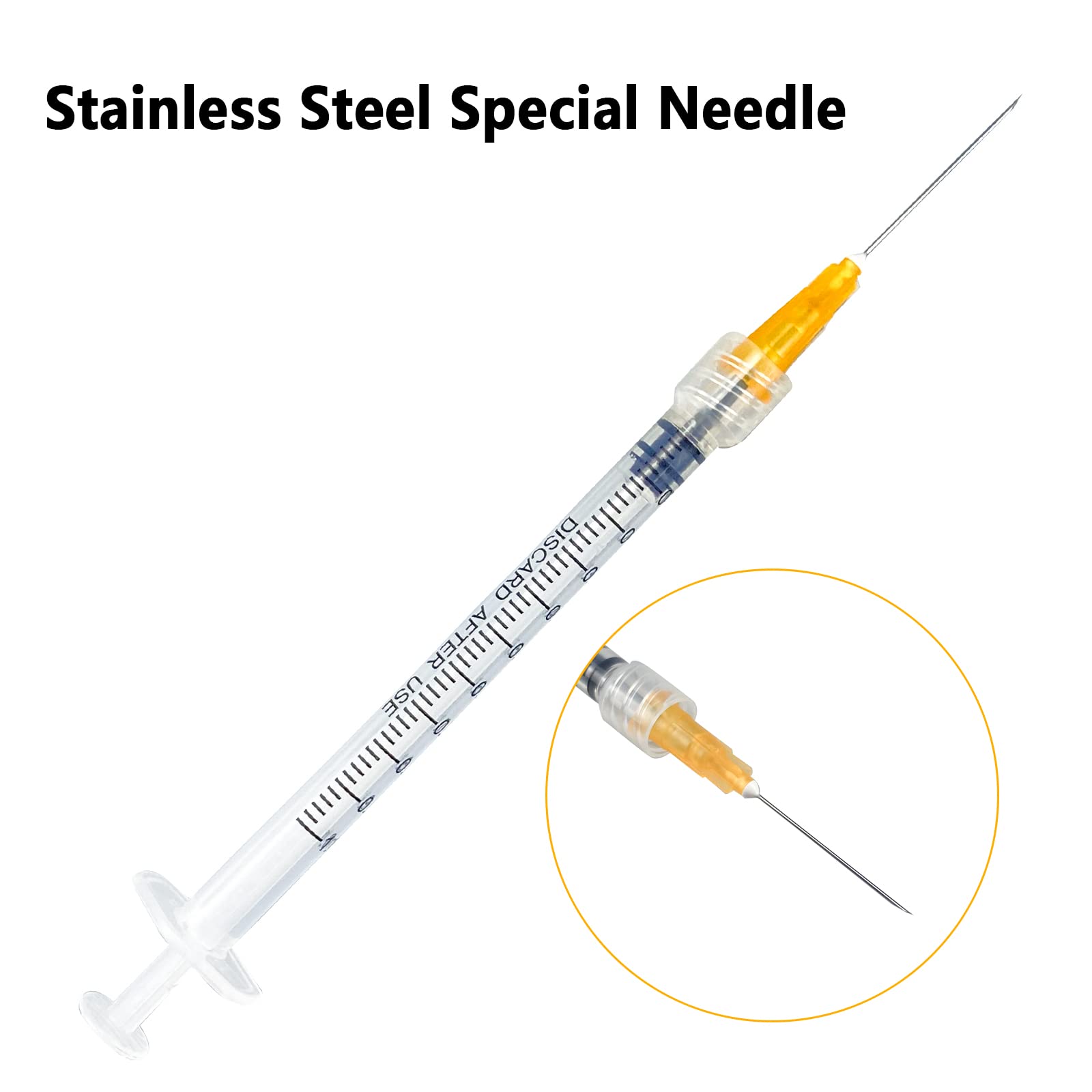 1ml Luer lock Syringe with 25Ga Needle, 100 Pack Individually Packaging Disposable Plastic Syringes and Needles for Scientific Labs, Industrial, Animal and Pet Supplies — Amazon image 7