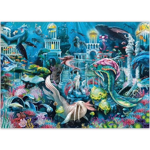 QUOKKA 1000 Pieces Puzzle for Adults and Up - Jigsaw Puzzles for Men and Women– Lost City Under The Ocean Theme – FSC Certified Paperboard – Challenging & Relaxing Artistic Activity for Men and Women