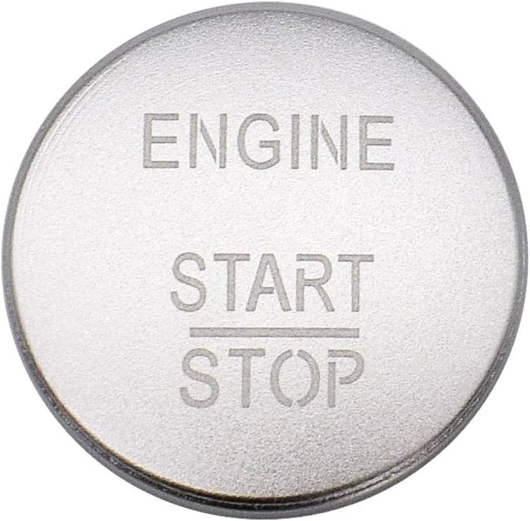 Ceyes Silver Car Engine Start Stop Button Cover Push to Start Button Ignition Start Button Cover Start Button Cover for Mercedes Benz A B C GLC GLA CLA ML GL Class W176 W246 W205 X 253 X156 C117