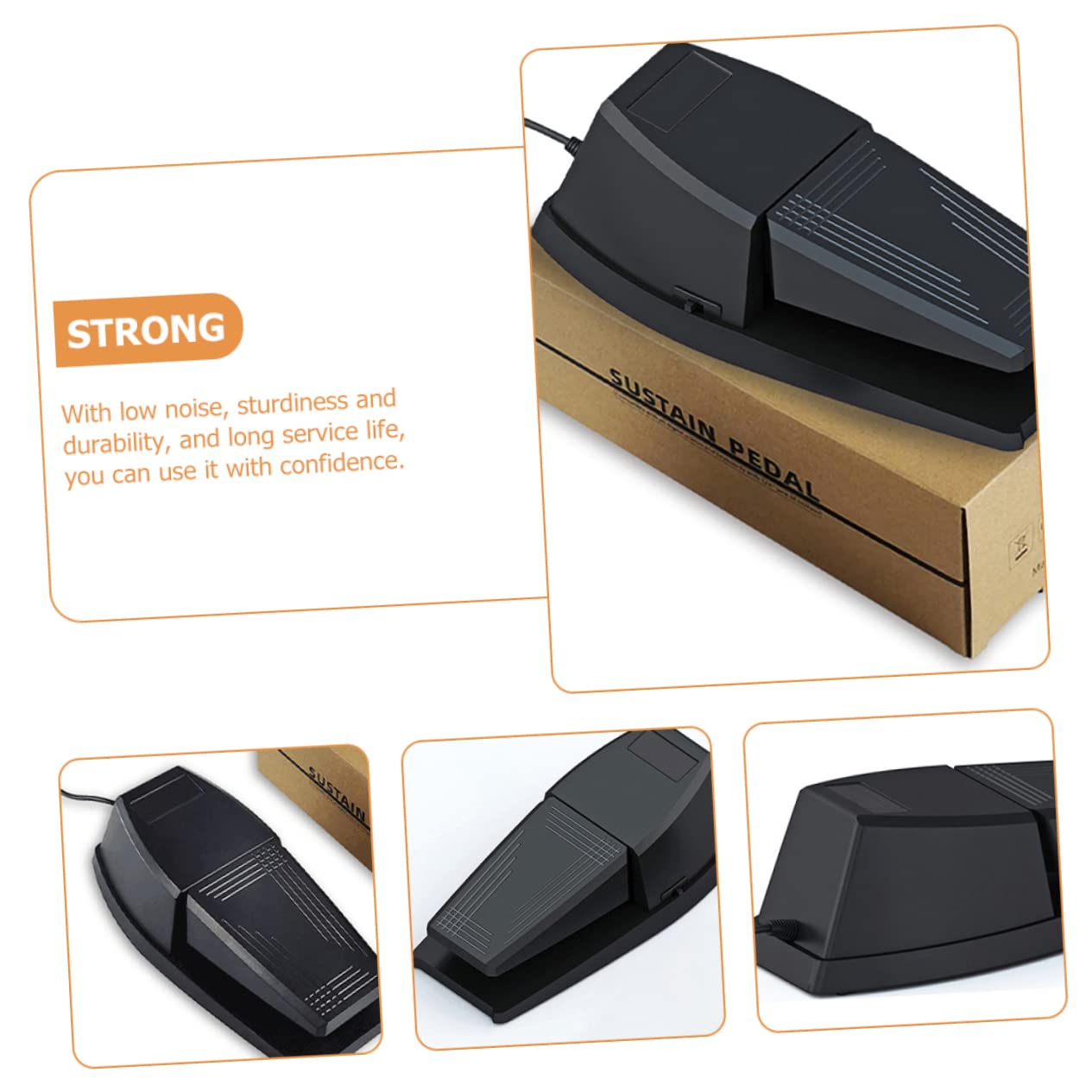 Pedal De Sustain Para Piano Eléctrico Antideslizante y Práctico Para Salas De Ensayo o Conciertos Compatible Teclado y Pedal De Resonancia
